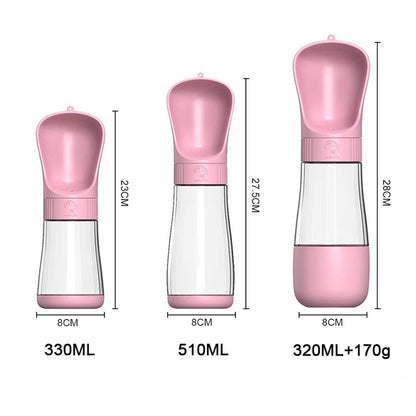 Portable Dog Water Bottle with Food Container 