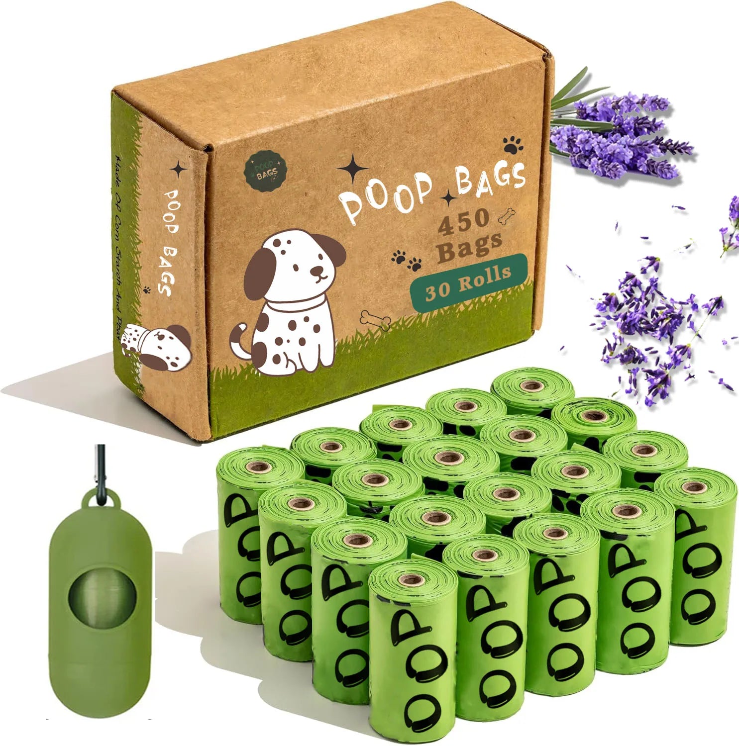 Biodegradable Dog Poop Bags With Holder 